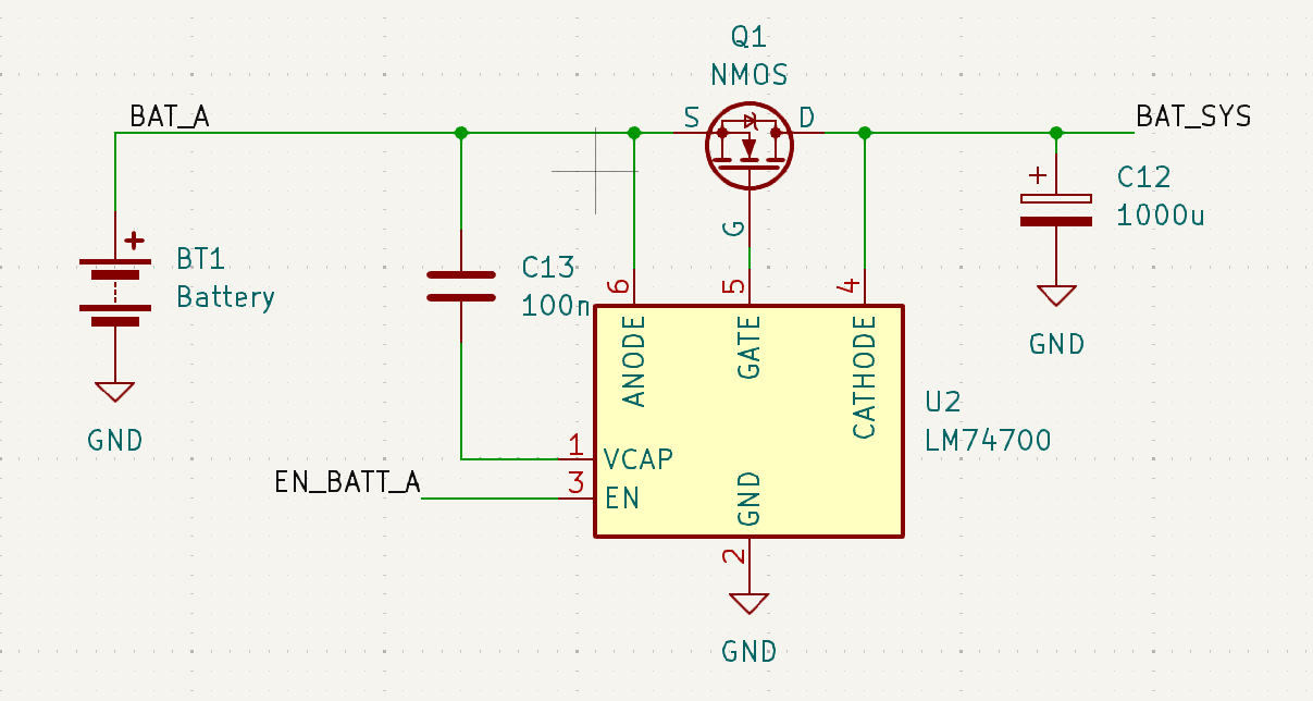 Ideal diode with LM74700.