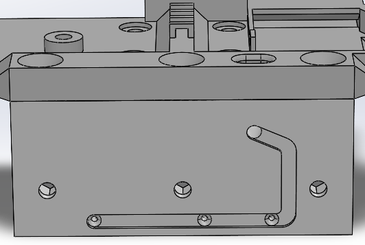 Mover back view showing coil wire channels