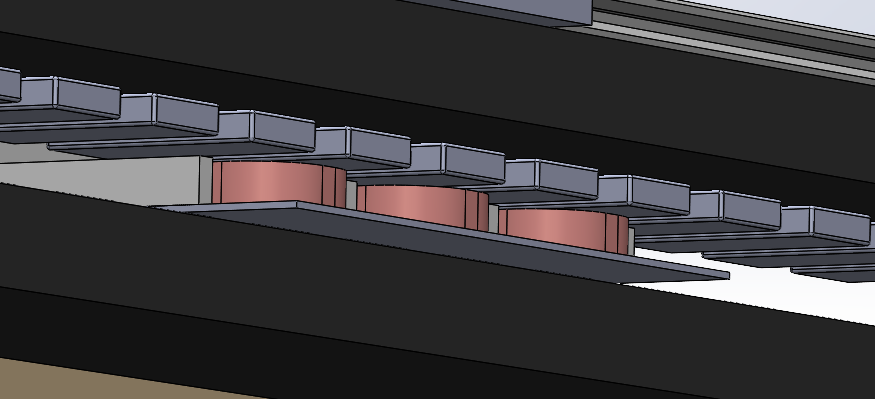 Stator CAD design showing magnet placement