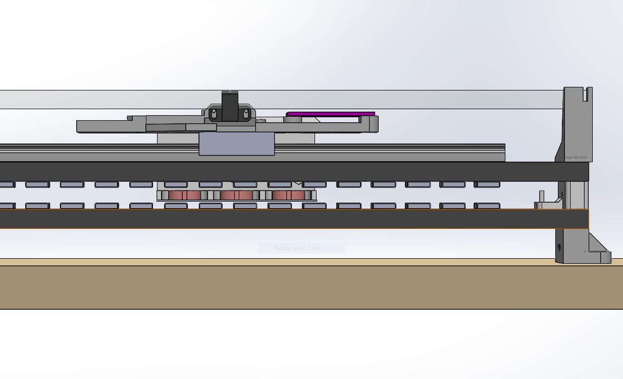 Front view of the complete motor assembly CAD model