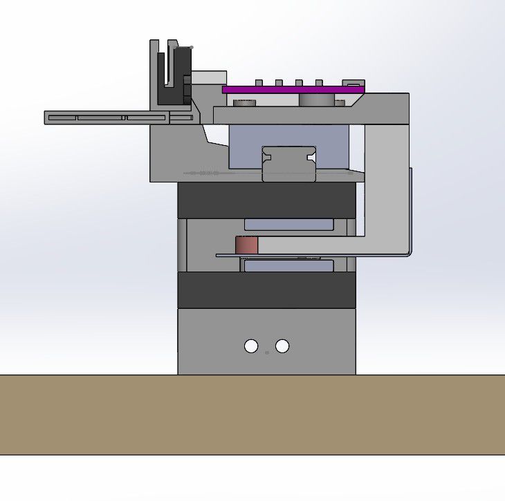 Side view of the complete motor assembly CAD model