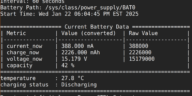 Battery Logger Script